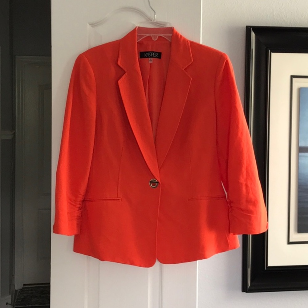 Beautiful, bright orange suit jacket